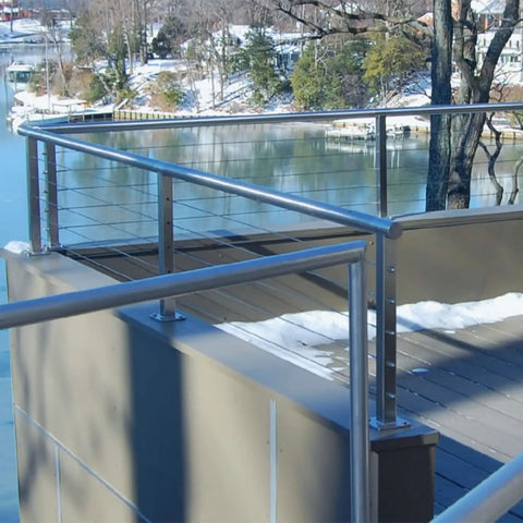 1/8 Inch Stainless Steel Cable 200 Feet T316 Aircraft Wire Rope For Deck Railing And Handrail installed on outdoor deck