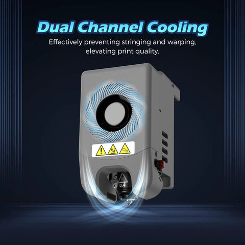 Adventurer 5M Pro All-Metal Direct Extruder Assembly with 0.4mm high-flow nozzle and dual channel cooling for 3D printing