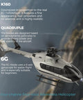 Brushless RC Helicopter With 6 Axis Gyro And Altitude Hold, One Key Takeoff Landing, 2.4GHz Flybarless 4 Channel Remote