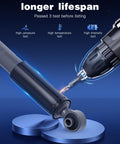 2x Rear Shock Absorber Kit For Hyundai Elantra durability and testing features with drill and shock absorber illustration