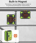 Three In One Digital Angle Gauge With Laser Level And Magnetic Base For DIY Woodworking Rechargeable 2 Beam Laser Level With Horizontal And Vertical Lines Measures 0 To 90 And 0 To 180 Degrees Ultra Handy Pro Grade Tool with built-in magnet on metal pipe
