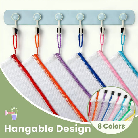 Eight Piece Zipper Pouch Set With Eight Sizes And Eight Colors For Grab And Go Organizing Travel Office Documents Board Games