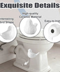 Four Pack White Ceramic Bird Toilet Bolt Caps Super Chic Animal Flange Covers Hella Durable And Totally Waterproof For Quick Bathroom Upgrades With Great Decor Vibes All Year Long, showcasing bird design and ceramic material.