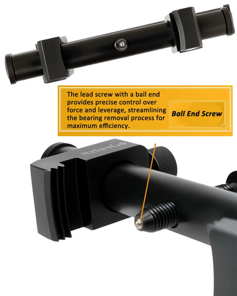 Close-up of ball end screw on the Adjustable Crankshaft Pulley Puller Tool For Ribbed Pulleys 35mm To 160mm Heavy Duty Removal Tool