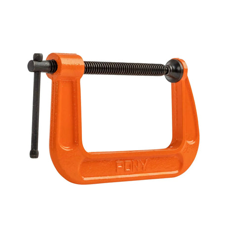 4-Inch C Clamp With 400 LB Clamping Force For DIY Projects And Light Woodworking, Zinc Plated Acme Screw, 3 Inch Throat, side view.