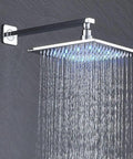 Two Way Chrome Shower System With 10 Inch LED Rain Head Wall Mounted Handheld Sprayer Brass Valve Rough In Body Pro Grade Spa Quality Chrome Finish Air Energy Technology For Consistent Powerful Rain