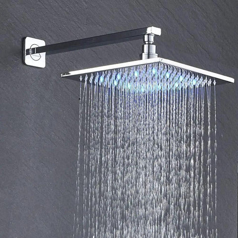 Two Way Chrome Shower System With 10 Inch LED Rain Head Wall Mounted Handheld Sprayer Brass Valve Rough In Body Pro Grade Spa Quality Chrome Finish Air Energy Technology For Consistent Powerful Rain