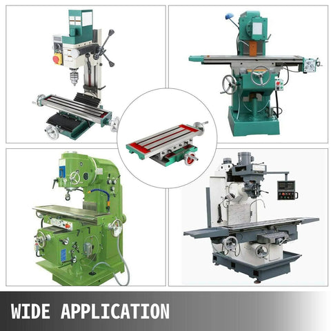 Various milling machines with 2 Axis Cross Slide Bench Drill Vise Fixture for Workbench Milling Machine Precision Pro Grade setup.