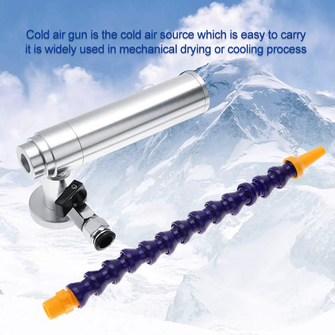 Heavy Duty Cold Air Blaster Pro Level Vortex Chiller with flex hose and aluminum build, ideal for mechanical drying.