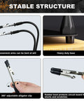 Magnetic Pro Grade Helping Hands Soldering Station detail with flexible arms, heavy base, and alligator clips for precision workbench.