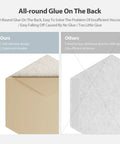 Comparison of adhesive backing for 12 Pack Hexagon Acoustic Panels Self Adhesive Sound Proof Foam Beige, highlighting superior glue.