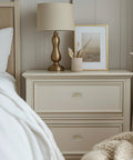 Bedroom dresser with Brushed Nickel And Brushed Brass Cabinet Knobs And Handles, decorative hardware complementing modern decor