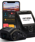 Discreet 4K Ultra HD Dash Cam With 2.4 Inch LCD Screen WiFi 170 Degree Wide Angle G Sensor shown with mobile app interface