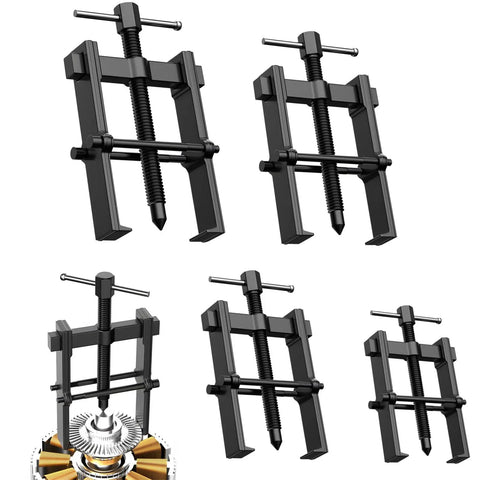 Heavy Duty 4PC Gear Puller Set Carbon Steel Bearing Removers Motorcycle Auto Repair With 2 3 4 6 Inch Sizes 2 Jaw Pullers, black steel