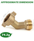 Brass 45 Degree Hose Elbow RV Fresh Water Fill Adapter Three Quarter Inch Connector No Kink Flow For Campers And RVers Easy Fill And Reliable Water Supply For Outdoor Adventures One Pack, brass RV hose elbow with dimensions