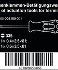 Pro Grade Actuation Tools Set For Terminal Blocks With Spring Cages, Curved Tip, 338 2 Piece Tool Kit For Electricians
