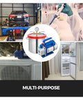 Heavy Duty Oil Free Rotary Vacuum Pump Paired With A Rock Solid 2 Gallon Degassing Chamber for various applications.