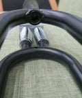 Close-up of a black 26 Inch Springer Suspension Fork for cruiser chopper bikes, dual steel springs visible, threaded design.