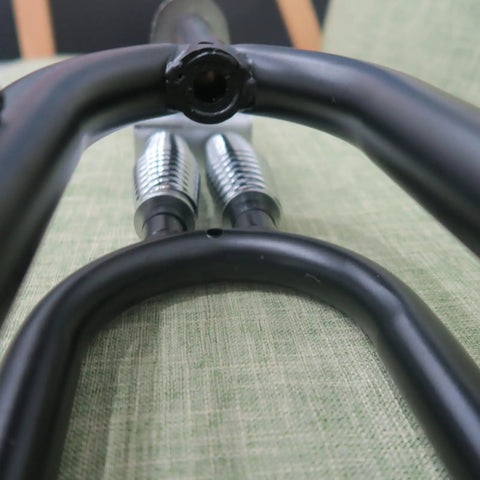 Close-up of a black 26 Inch Springer Suspension Fork for cruiser chopper bikes, dual steel springs visible, threaded design.