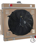 All Aluminum 3 Row Radiator Upgrade for Classic Dodge D W 100 150 200 250 Vans and Plymouth Trailduster with Shroud Fan Relay Kit TIG Welded AA5052