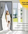 Magnetic Screen Door for French Doors, Reversible Left Right Opening, Fits 72 by 80 Inch Doors, easy install on white patio