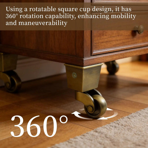 4 Pack Swivel Caster Wheels For Furniture With Square Cup Castors 360 Degree Rotation Quiet Ball Bearings Heavy Duty fitted on furniture