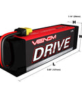 Heavy Duty 5000mAh 11.1V LiPo Battery Pack With 35C Continuous Discharge for RC Cars and Drones, showing dimensions