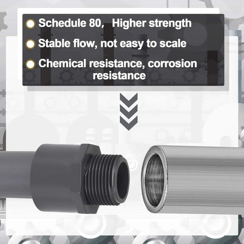 4 Pack 1 Inch PVC Pipe Fittings Male Adapters Schedule 80 Socket to NPT Connectors for corrosion resistant use