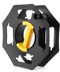 Black and yellow cable tidy reel for 25m cables, camping electric hook up wire storage, home cord organizer wheel, heavy duty cable management