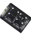 Super Slick Dual M.2 Msata Mini Sata Ssd To 2.5 Inch Sata Hdd Hybrid Enclosure Housing featuring dual mSATA slots and circuit board.