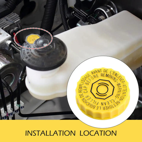 Installation of Brake Fluid Cap For Jeep Wrangler Cherokee Compass Pacifica And Chrysler 200 Master Cylinder Reservoir Cap Replacing OEM 68211910AB Heavy Duty Easy Fit on master cylinder