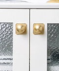 Slick Gold Zinc Alloy Cabinet Knobs With Premium Square Backplate And 1 Inch Round Ball Pulls For Kitchen Drawers Dressers Wardrobes Top Shelf Cupboard Furniture Hardware on white cabinet.
