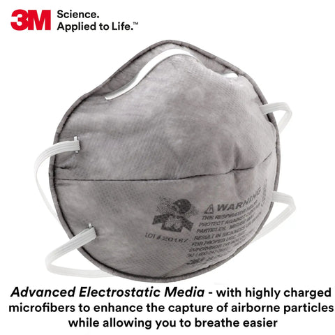 R95 NIOSH Disposable Respirator For Oil Environments With Carbon Filter And Braided Comfort Strap For All Day Comfort Pack Of 20 Safeguards Against Nuisance Odors And Organic Vapors APF 10