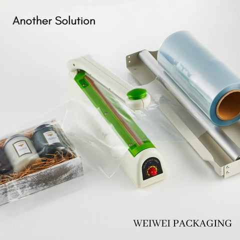 Heavy Duty Odorless PVC Heat Shrink Wrap Film Roll, 10 Inch By 500 Feet, 75 Gauge Centerfold with heat sealer.