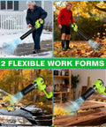 Beast 21V Cordless Leaf Blower With 2 Batteries And Charger used for clearing leaves, snow from yard, car, and patio surfaces