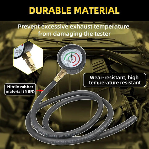 Pro Grade Exhaust Back Pressure Tester Kit With 6 Foot Hose, Professional Car Exhaust Back Pressure Gauge, Adapter And Hose Clamp, Includes Durable Carton Packaging, NBR hose close-up