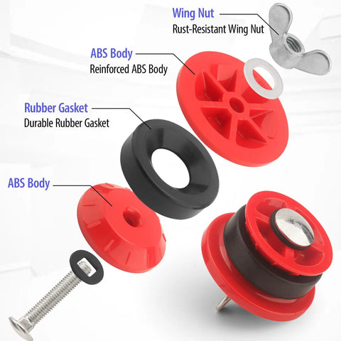 2 Inch Mechanical Test Plug For Pressure Testing And Temporary Sealing End Of Pipe Gripper Kit 2 Pack Pro Grade Durable ABS Body With Natural Rubber O Ring For Reusable Drain And Vent System Maintenance, exploded parts