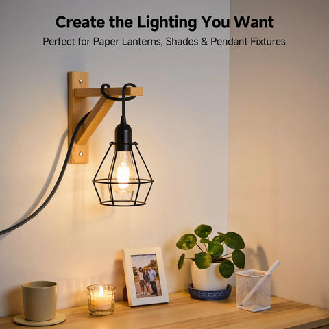 2 Pack Plug In Hanging Light Cord With Switch 15 Foot Pendant Light Cord With Lamp Socket Black Do It All Ceiling Light Kit