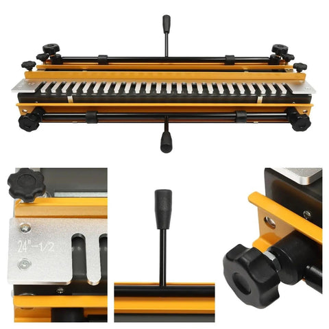 Heavy Duty Aluminum 24 Inch Manual Dovetail Jig Loaded With Killer Precision Router Bits And Rock Solid Cam Lock Clamps top view