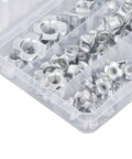 80 Piece T Nut Hardware Set for Wood and Metal, 4 Pronged Tee Nuts, Carbon Steel With White Zinc Plating in storage box
