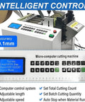 Upgraded Electric Heat Shrink Tube Cutter With Micro Computer Control For Automatic Fiberglass Tape Cutting, features LCD display and control panel.