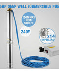 Featherweight Submersible Utility Pump With Half Horsepower Motor And Stainless Steel Build No Sweat Portable Drain Transfer Kit, 1.5HP