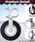 Heavy Duty Gate Wheels For Metal Swing And Sliding Fences Built To Crush A Massive Five Hundred Pound Weight Limit So Your Backyard Or Ranch Gate Rolls Smooth With Zero Sweat Includes Two Tough Support Casters with solid rubber tire and adjustable U-bolt.
