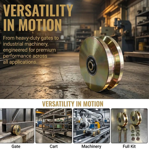 Built Tough Six Inch V Groove Gate Wheels With Dual Sealed Bearings ideal for heavy-duty gates and industrial machinery.