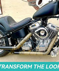 Motorcycle with 2 Inch By 16 Foot Titanium Fiberglass Exhaust Heat Wrap Roll With Heat Shield Tape Kit installed on pipes