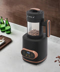 Absolute Game Changer Electric Coffee Bean Roaster With Smart Temperature Control And Three Fan Speeds 1500W black and glass design with beans.