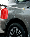 Rugged Pneumatic Cleaning Spray Gun With 6mm Nozzle And 750ml Aluminum Cup cleaning a car door with foam.