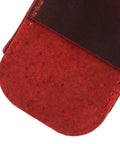 Close-up of Wine Red Crazy Horse leather detail of Multifunctional Crazy Horse Leather Knife Sheath With Hands Free Waist Bag