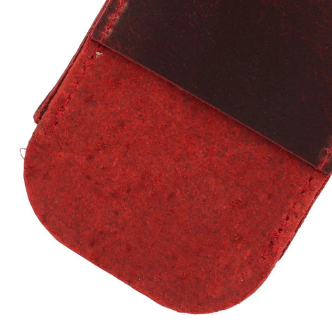 Close-up of Wine Red Crazy Horse leather detail of Multifunctional Crazy Horse Leather Knife Sheath With Hands Free Waist Bag