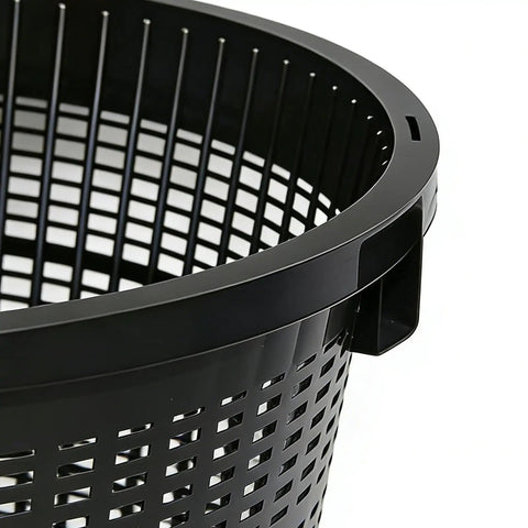 Close-up of a black mesh Weatherproof Hydroponic Net Pots Set for Seedlings and Water Plants Heavy Duty Reusable Garden Cups
